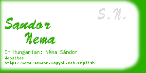 sandor nema business card